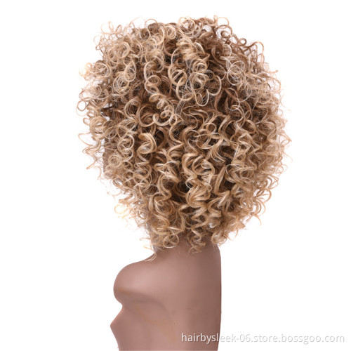 MAGIC Hair Synthetic Wigs 10"Inch Short Wig Kinky Curly Machine Made Synthetic Hair Wigs For Black Women Heat Resistant